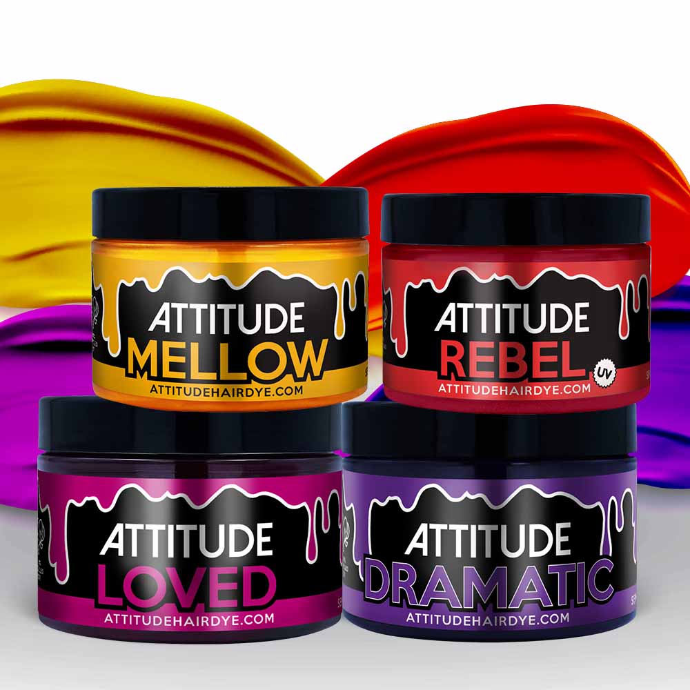 Attitude Hair Dye - ELECTRIC SUNSET Kit Kit de teintures capillaires semipermanentes - Violet/Orange